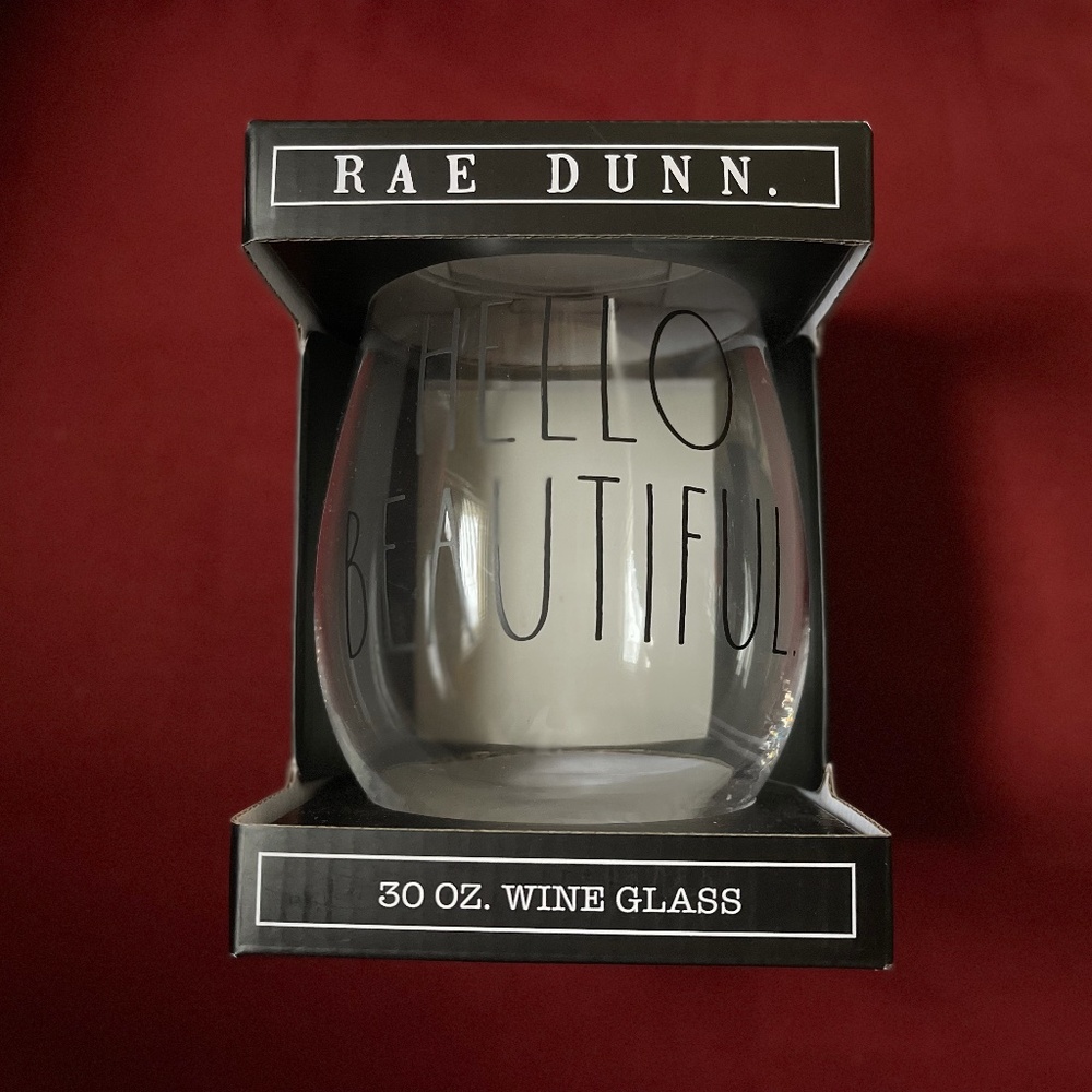 RAE DUNN HELLO BEAUTIFUL 30 OZ WINE GLASS